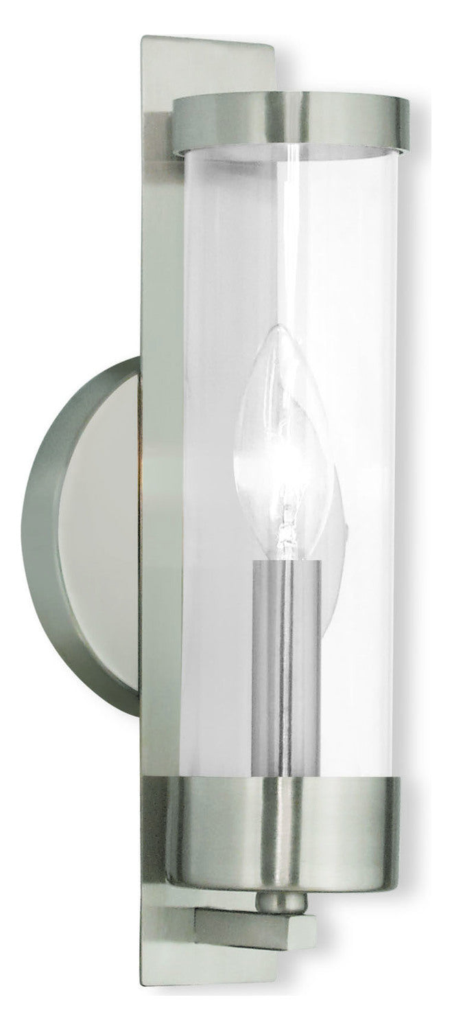 Brushed Nickel  1 Light Ada Candle-Style Sconce by Livex Lighting