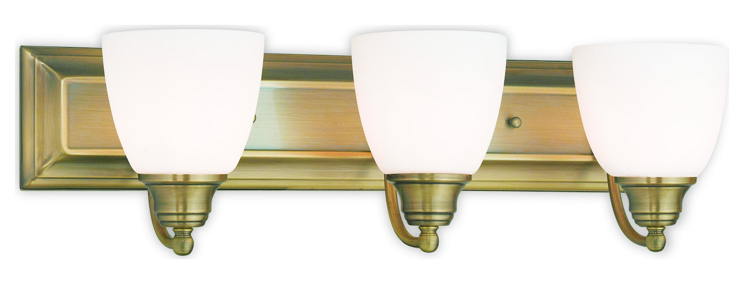 Antique Brass  3 Light Bathroom Vanity Light by Livex Lighting