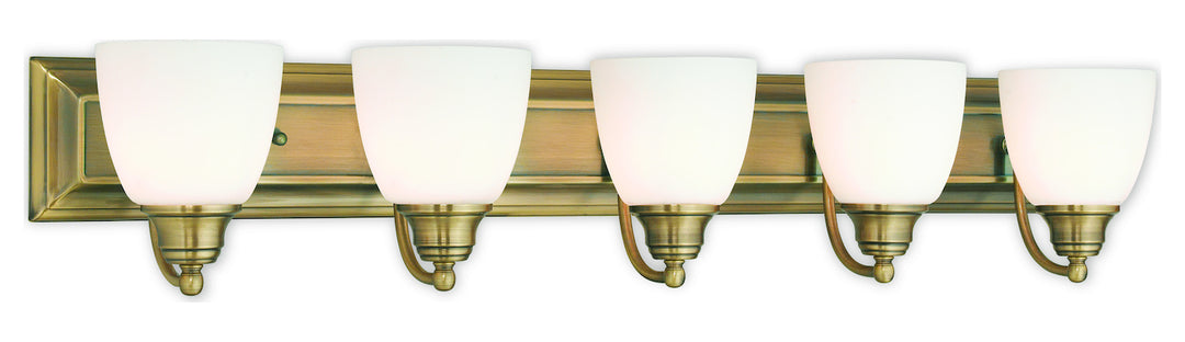 Antique Brass  5 Light Bathroom Vanity Light by Livex Lighting