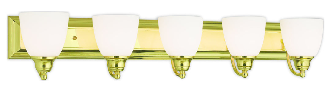 5 Light Polished Brass Bath Light by Livex Lighting