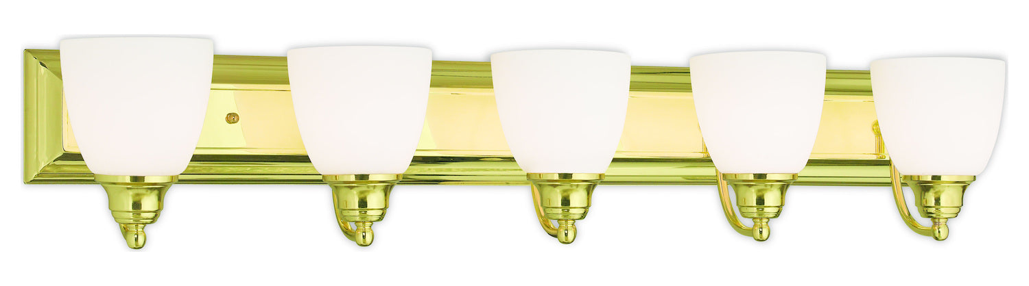 5 Light Polished Brass Bath Light by Livex Lighting