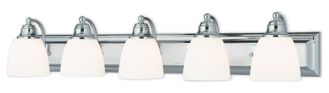 5 Light Polished Chrome Bath Light by Livex Lighting
