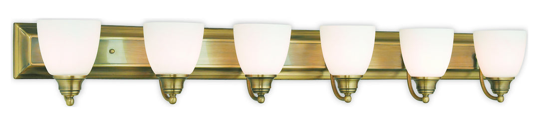Antique Brass  6 Light Bathroom Vanity Light by Livex Lighting