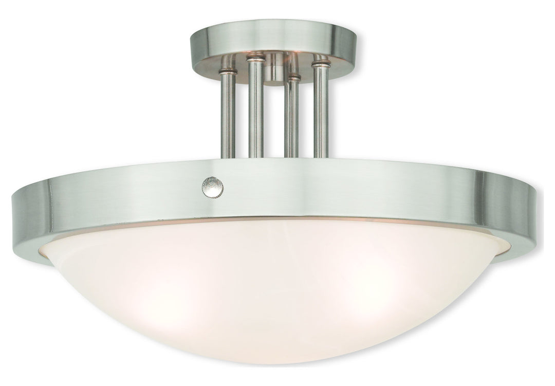 3 Light Brushed Nickel Ceiling Mount by Livex Lighting