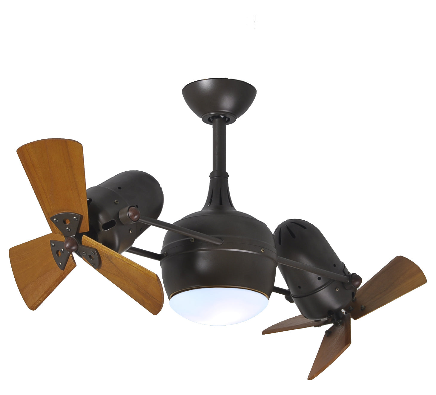 With Light Kit-Textured Bronze-Wood Blades by Matthews Fan Company