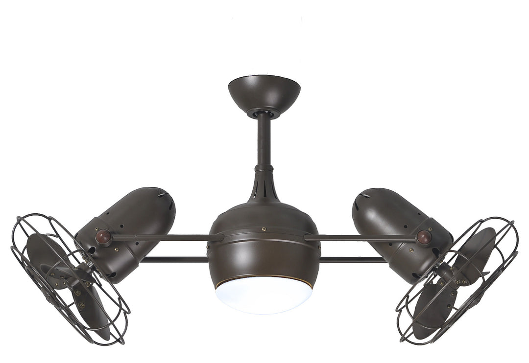 With Light Kit-Textured Bronze-Metal Blades by Matthews Fan Company