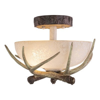 12-in Antler Semi Flush Ceiling Light Noachian Stone by Vaxcel International