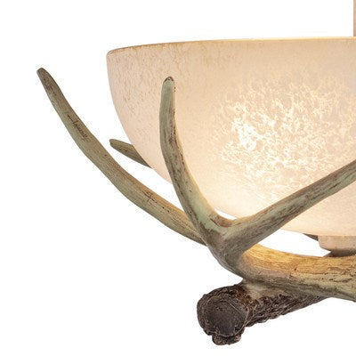 12-in Antler Semi Flush Ceiling Light Noachian Stone