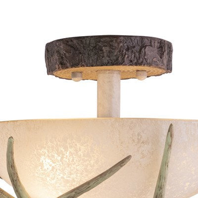 12-in Antler Semi Flush Ceiling Light Noachian Stone