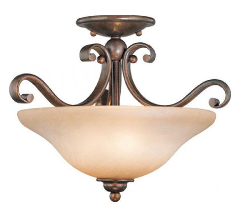 17-in Semi Flush Ceiling Light or Pendant (Dual Mount) Royal Bronze by Vaxcel International