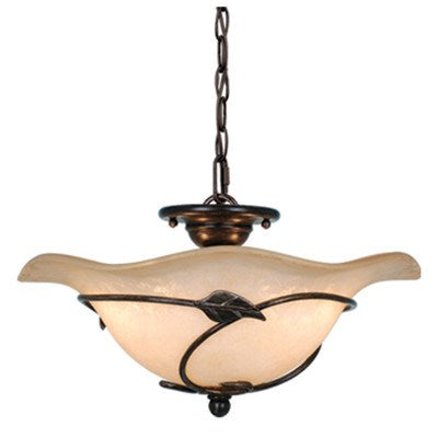 15-in Semi Flush Ceiling Light or Pendant (Dual Mount) Oil Shale