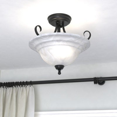 14 in. Semi-Flush Mount (Dual Mount) Oil Burnished Bronze