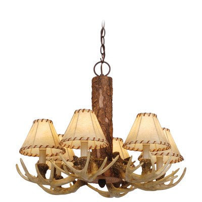 6L Antler Chandelier Noachian Stone by Vaxcel International