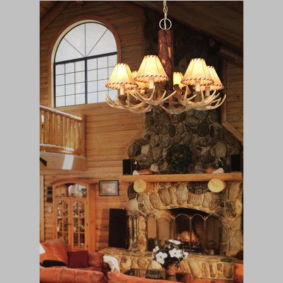 6L Antler Chandelier Noachian Stone