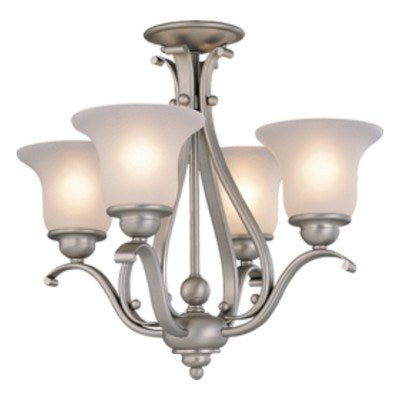 4L Mini Chandelier or Semi Flush (Dual Mount) Brushed Nickel