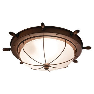 Nautical 15-in Outdoor Flush Mount Ceiling Light Antique Red Copper by Vaxcel International