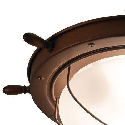 Nautical 15-in Outdoor Flush Mount Ceiling Light Antique Red Copper