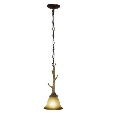 7-in Antler Mini Pendant Noachian Stone by Vaxcel International