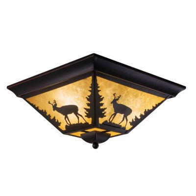 14-in Deer Flush Mount Ceiling Light Burnished Bronze by Vaxcel International