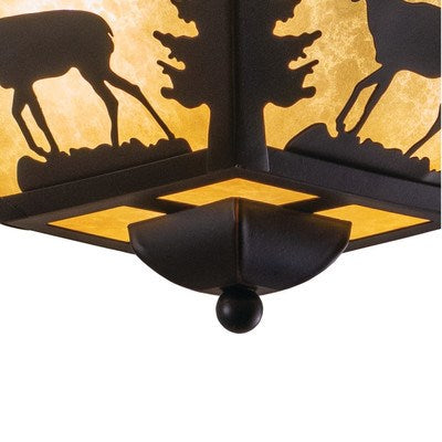 14-in Deer Flush Mount Ceiling Light Burnished Bronze