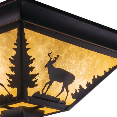 14-in Deer Flush Mount Ceiling Light Burnished Bronze