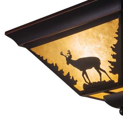 14-in Deer Flush Mount Ceiling Light Burnished Bronze