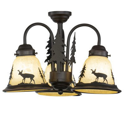 3L LED Deer Fan Kit or Chandelier (Dual Mount) Burnished Bronze by Vaxcel International