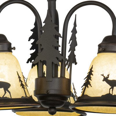 3L LED Deer Fan Kit or Chandelier (Dual Mount) Burnished Bronze