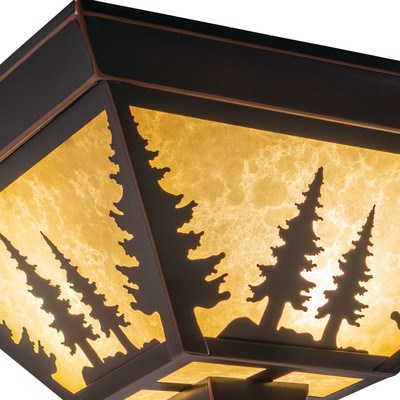 14-in Tree Flush Mount Ceiling Light Burnished Bronze