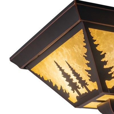 14-in Tree Flush Mount Ceiling Light Burnished Bronze