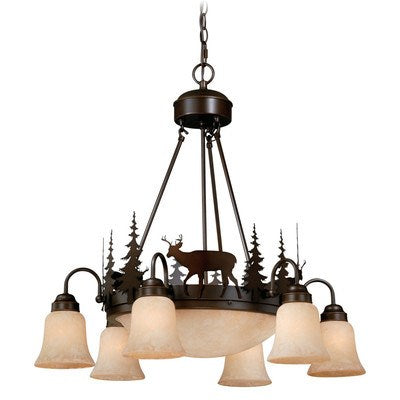 9L Deer Chandelier Burnished Bronze by Vaxcel International