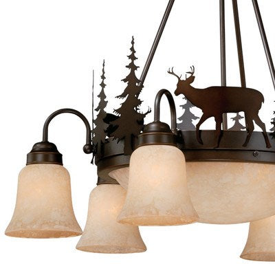 9L Deer Chandelier Burnished Bronze