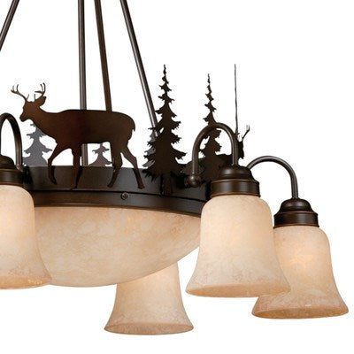 9L Deer Chandelier Burnished Bronze