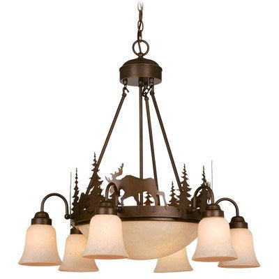 9L Moose Chandelier Burnished Bronze by Vaxcel International