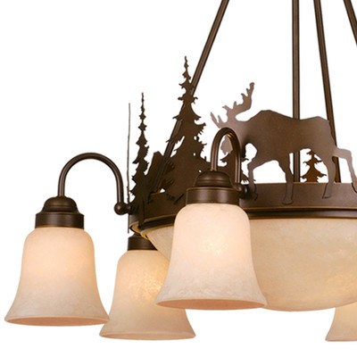 9L Moose Chandelier Burnished Bronze