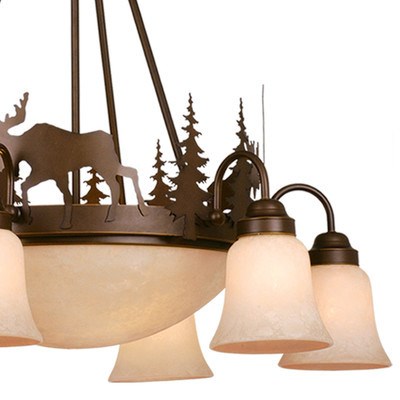 9L Moose Chandelier Burnished Bronze