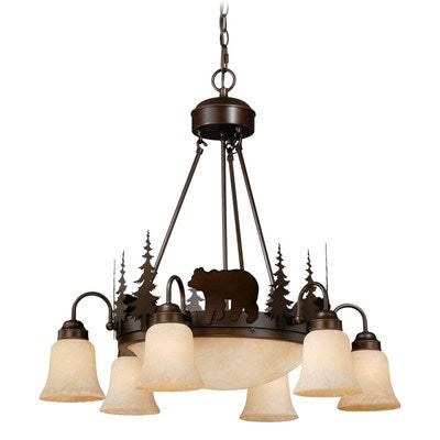 9L Bear Chandelier Burnished Bronze by Vaxcel International