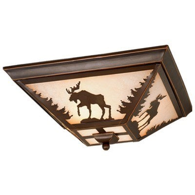14-in Moose Flush Mount Ceiling Light Burnished Bronze by Vaxcel International
