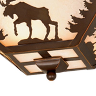 14-in Moose Flush Mount Ceiling Light Burnished Bronze