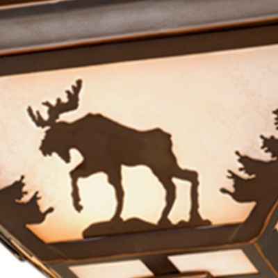 14-in Moose Flush Mount Ceiling Light Burnished Bronze