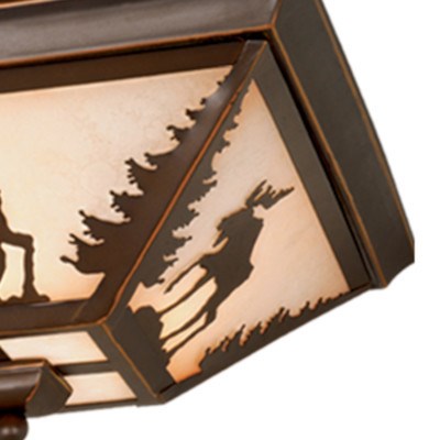 14-in Moose Flush Mount Ceiling Light Burnished Bronze