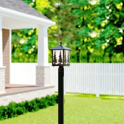 8-in Tree Outdoor Post Light Burnished Bronze