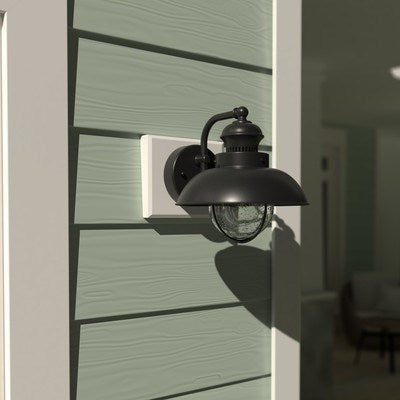 8-in Outdoor Wall Light Textured Black