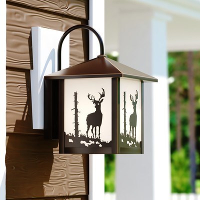 8-in Deer Outdoor Wall Light Burnished Bronze