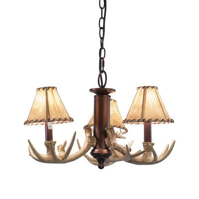 3L LED Antler Fan Kit or Chandelier (Dual Mount) Weathered Patina by Vaxcel International