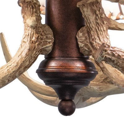 3L LED Antler Fan Kit or Chandelier (Dual Mount) Weathered Patina