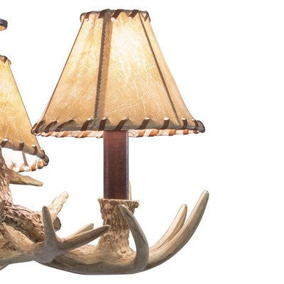 3L LED Antler Fan Kit or Chandelier (Dual Mount) Weathered Patina