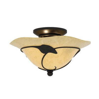 2L LED Fan Light Kit or Semi Flush Ceiling Light (Dual Mount) Oil Shale by Vaxcel International