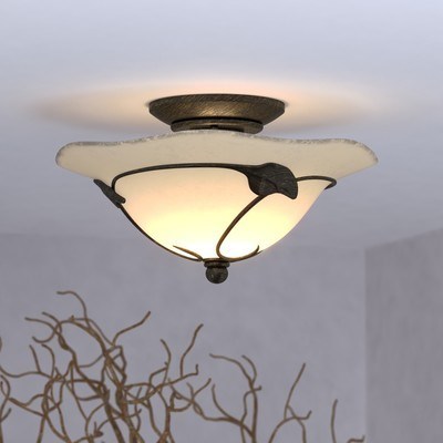2L LED Fan Light Kit or Semi Flush Ceiling Light (Dual Mount) Oil Shale