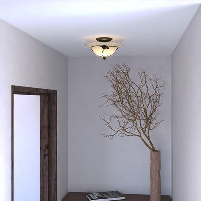 2L LED Fan Light Kit or Semi Flush Ceiling Light (Dual Mount) Oil Shale